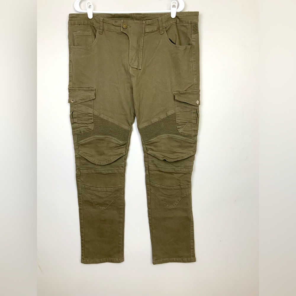 NWT VOLERO Sz 38‎ Army Green Motorcycle Riding Pants Moto Jeans Cargo Pockets